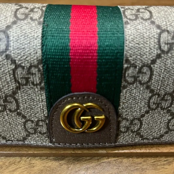 Gucci Monogram Wallet with Green and Red Stripe - Picture 2 of 7
